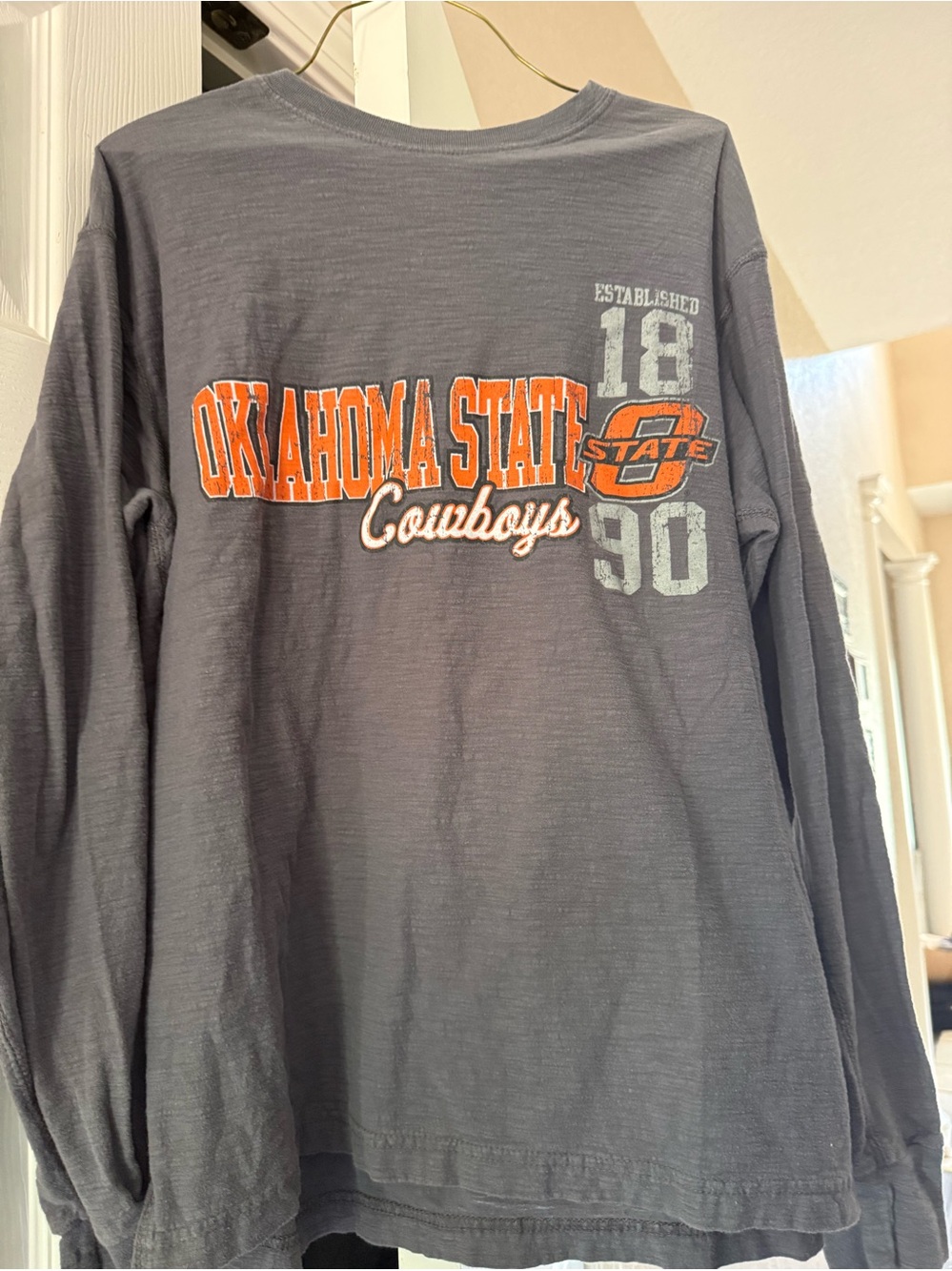 Gear For Sports Oklahoma State Cowboys Long Sleeve Shirt - Gray/Orange